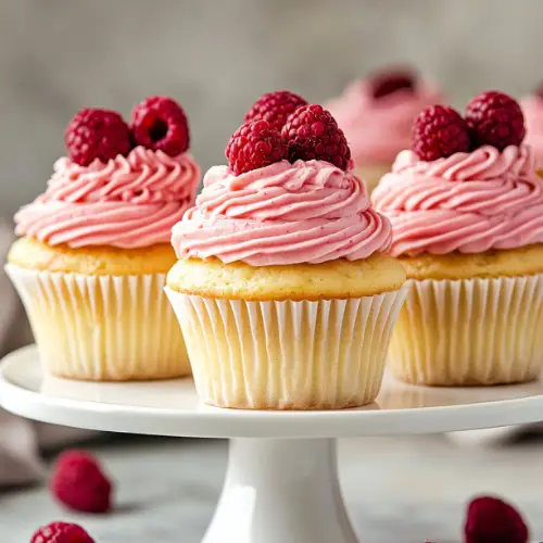 Raspberry Swirl Vanilla Cupcakes