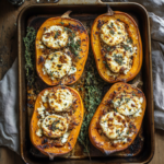 Stuffed Butternut Squash with Goat Cheese and Herbs