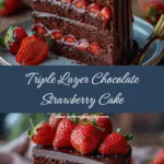 Triple Layer Chocolate Strawberry Cake