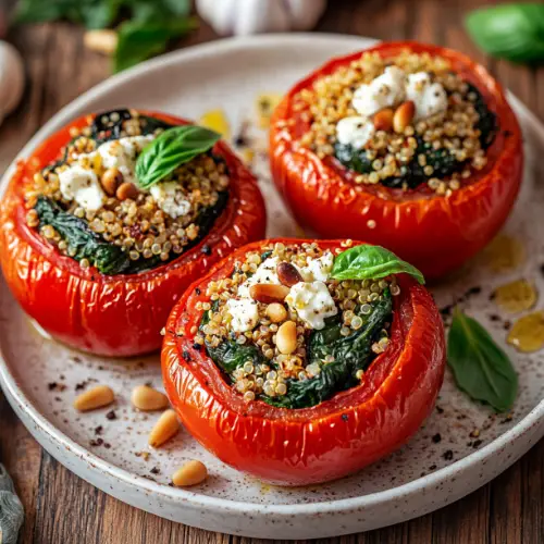 Mediterranean Quinoa Stuffed Tomatoes