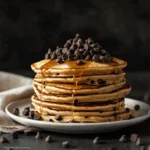 Fluffy Chocolate Chip Pancakes with Maple Drizzle
