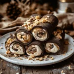 Chocolate Crepe Rolls with Cookies and Cream Filling