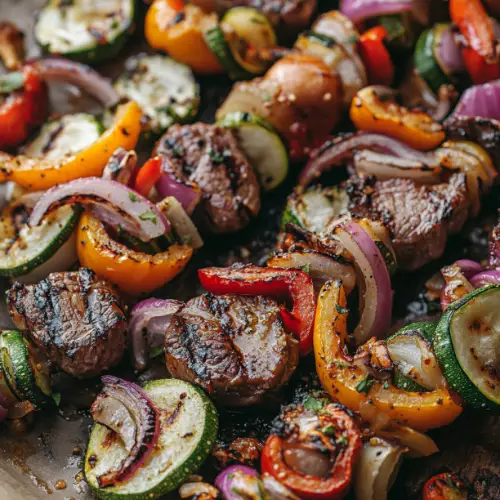 Grilled Steak and Vegetable Skewers