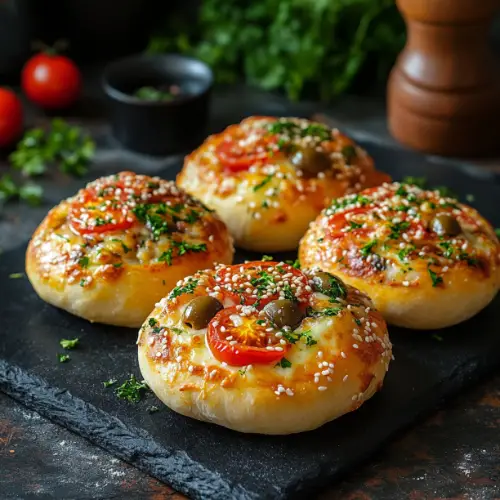 Mini Turkish Pizza Buns (Pide Poğaça)