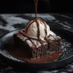 Fudgy Chocolate Brownie with Vanilla Ice Cream 3 Fudgy Chocolate Brownie with Vanilla Ice Cream