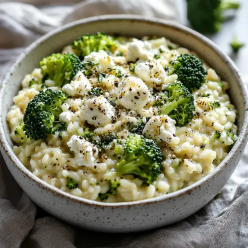 Crozets Risotto with Broccoli and Goat Cheese
