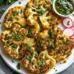 Roasted Cauliflower Steaks with Herb Sauce 3 Roasted Cauliflower Steaks with Herb Sauce