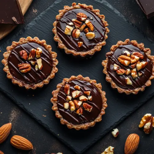 Mini Chocolate Ganache Nut Tarts