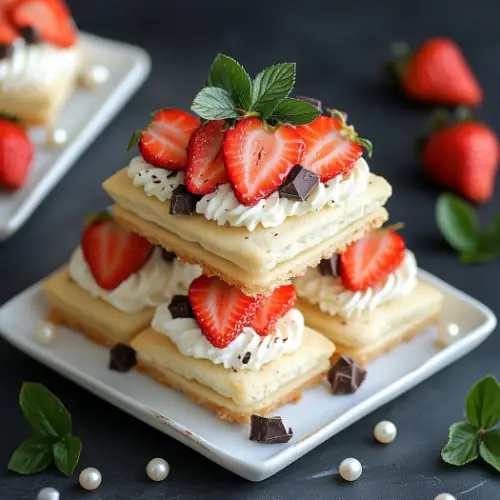 Strawberry Cream Cookie Stacks