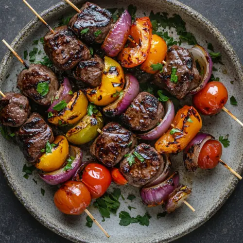 Grilled Steak and Veggie Skewers