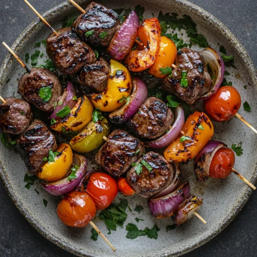 Grilled Steak and Veggie Skewers