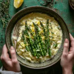 Creamy Lemon Orzo with Sautéed Asparagus