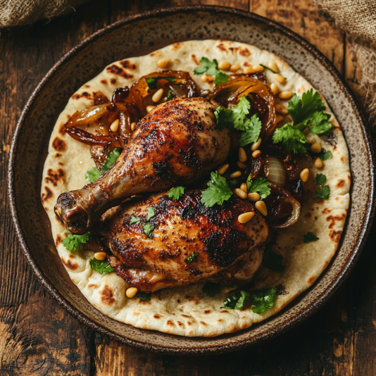 Musakhan (Palestinian Sumac Chicken on Flatbread)