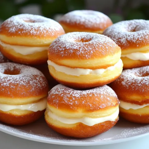 Vanilla Custard Cream Doughnuts