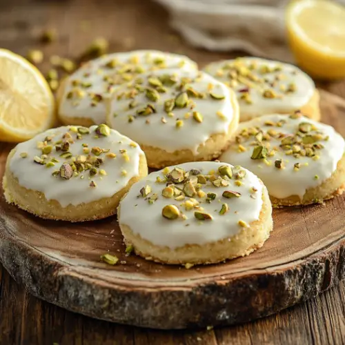 Lemon Pistachio Shortbread Cookies