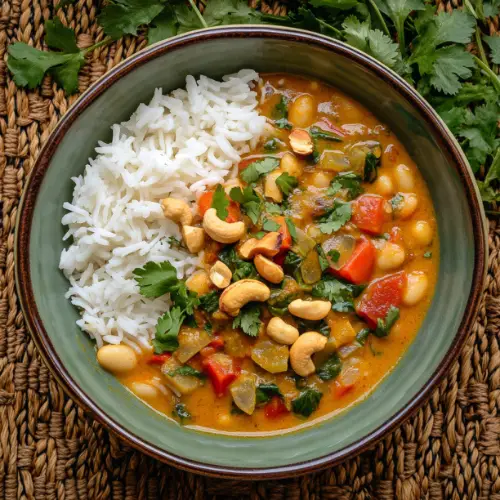 Creamy Coconut White Bean Curry with Basmati Rice