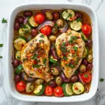 Mediterranean Baked Chicken with Zucchini, Olives & Tomatoes