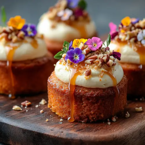 Mini Strawberry Cheesecakes with Caramel Drizzle