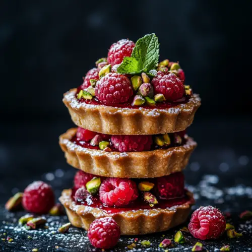 Mini Raspberry Pistachio Tartlets