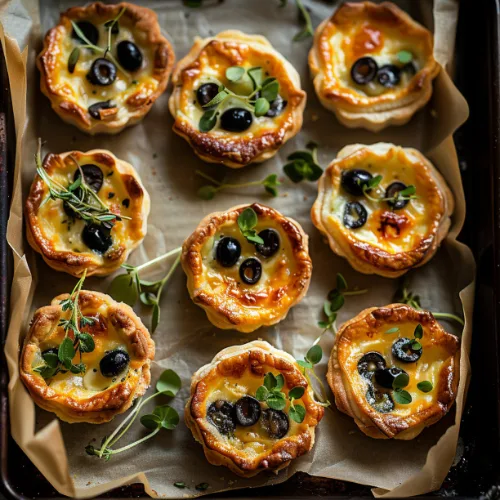 Mini Savory Olive Cheese Tarts