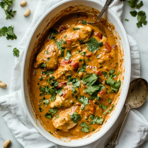 Chicken in Creamy Peanut Butter Tomato Sauce