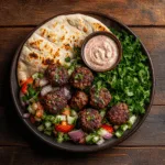 Middle Eastern Beef Kofta with Salad & Pita