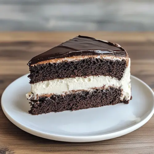 Chocolate Layer Cake with Vanilla Cream Filling