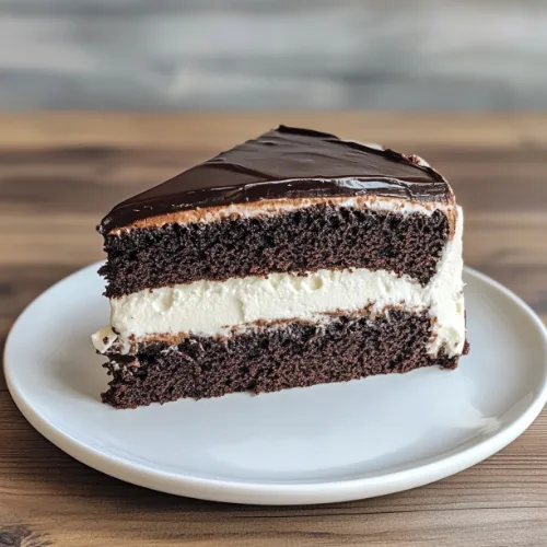 Chocolate Layer Cake with Vanilla Cream Filling