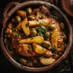 Moroccan Chicken Tagine with Olives and Fries