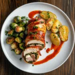 Bacon-Wrapped Stuffed Chicken Roulade with Spinach & Cheese