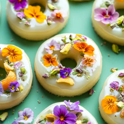 Pressed Flower Shortbread Cookies