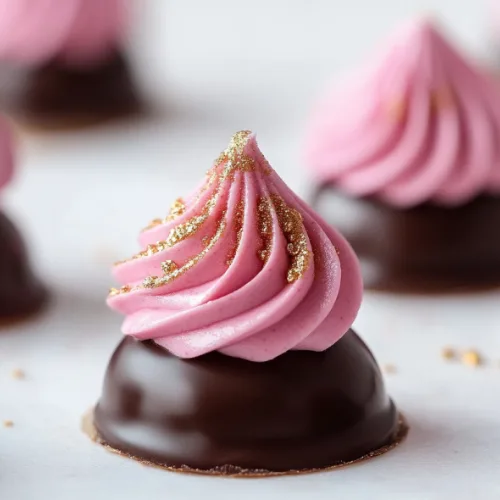 Chocolate-Covered Raspberry Marshmallow Kisses