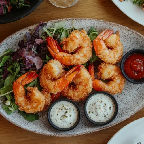 Crispy Breaded Shrimp with Dipping Sauces