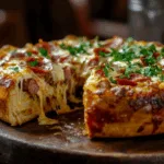 Deep Dish Pepperoni and Sausage Pizza