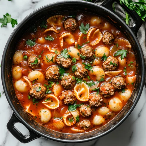 Italian Meatball Pasta Soup
