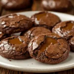 Fudgy Caramel-Stuffed Brownie Cookies