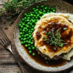 Classic Steak & Ale Pie with Mash and Peas