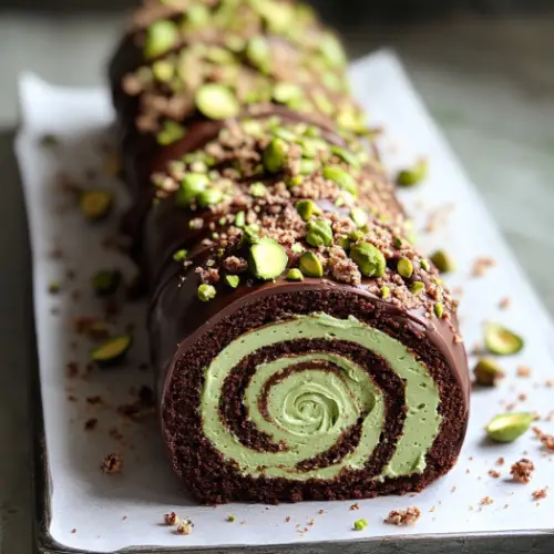 Chocolate Pistachio Yule Log