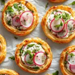 Savory Radish & Microgreen Puff Pastry Tartlets