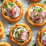 Savory Radish & Microgreen Puff Pastry Tartlets