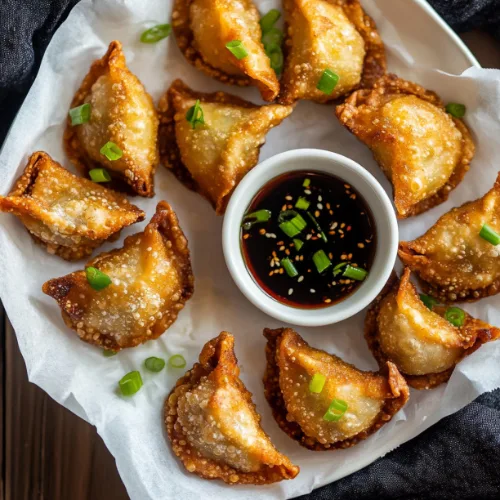 Crispy Pork and Ginger Wontons
