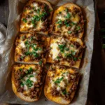Cheesy Sloppy Joe Garlic Bread