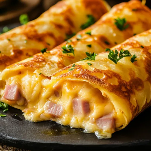Chicken and Cheese Breakfast Crepes
