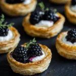 Blackberry Goat Cheese Puff Pastry Tarts