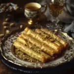Fried Pistachio Rolls (Baklava Cigar Rolls)