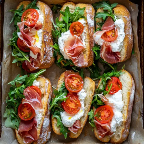 Prosciutto & Burrata Ciabatta Sandwiches