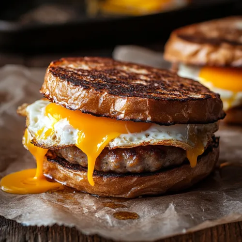 Classic Sausage Egg English Muffin Sandwich