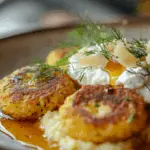 Crispy Zucchini & Polenta Fritters with Whipped Feta 2 Crispy Zucchini & Polenta Fritters with Whipped Feta