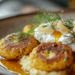 Crispy Zucchini & Polenta Fritters with Whipped Feta