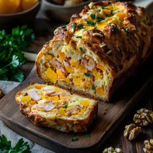Savory Butternut Squash, Ham & Cheese Loaf
